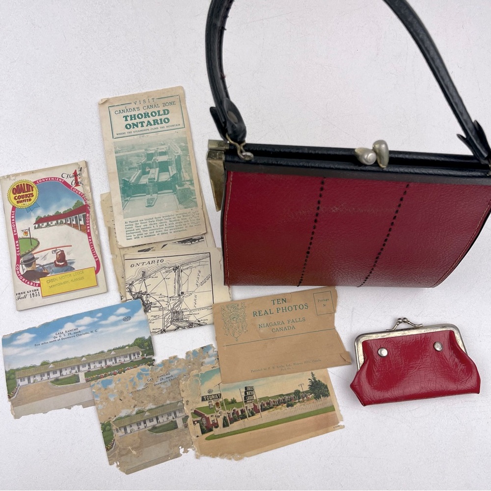 Vintage Purse Coin Purse and Pamphlet